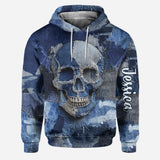 Denim Skull - Personalized Skull Hoodie and Leggings