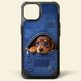 Any Photo Cute Peeking Pets - Personalized Dog Fully Printed Wallet Phone Case