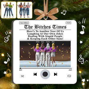 Besties Christmas Gift - Personalized Bestie Music Player Ornament