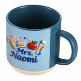 Kawaii School Teacher Gift Personalized - Personalized Teacher Printed Pottery Mug