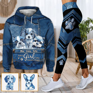 Just A Girl Who Loves Dog - Personalized Dog Hoodie and Leggings