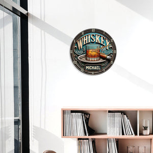 Whiskey & Cigar - Personalized Whisky Wall Clock