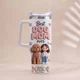 Best Pet Mom Ever - Personalized Dog Tumbler With Handle