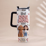 Best Pet Mom Ever - Personalized Dog Tumbler With Handle