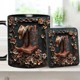 Cowgirl Boots - Personalized Cowgirl Accent Mug & Coaster