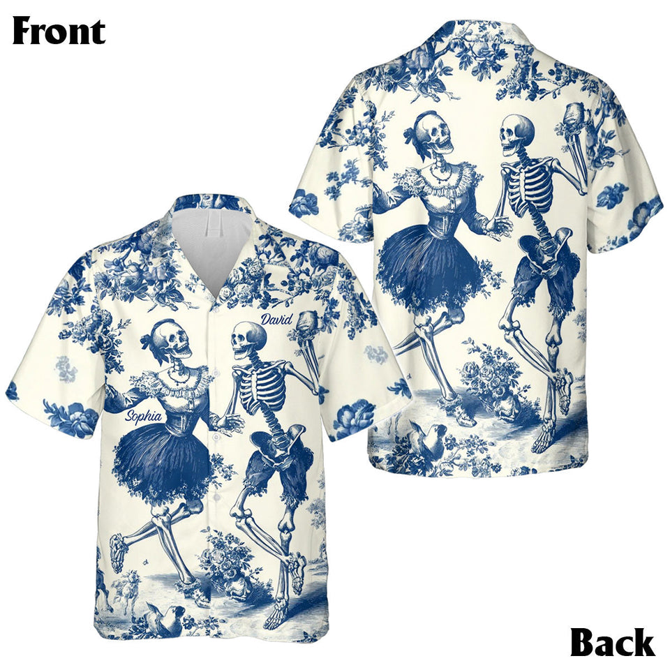 Til Death Do Us Part Aloha Skeleton - Personalized Couple Hawaiian Shirt & Sleeveless Dress