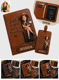 Just A Girl Who Love Traveling - Personalized Travelling Passport Holder & Luggage Tag Set