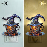 Witch Hat And Coffee Mug - Personalized Witch Acrylic Plug-In Night Light