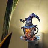 Witch Hat And Coffee Mug - Personalized Witch Acrylic Plug-In Night Light