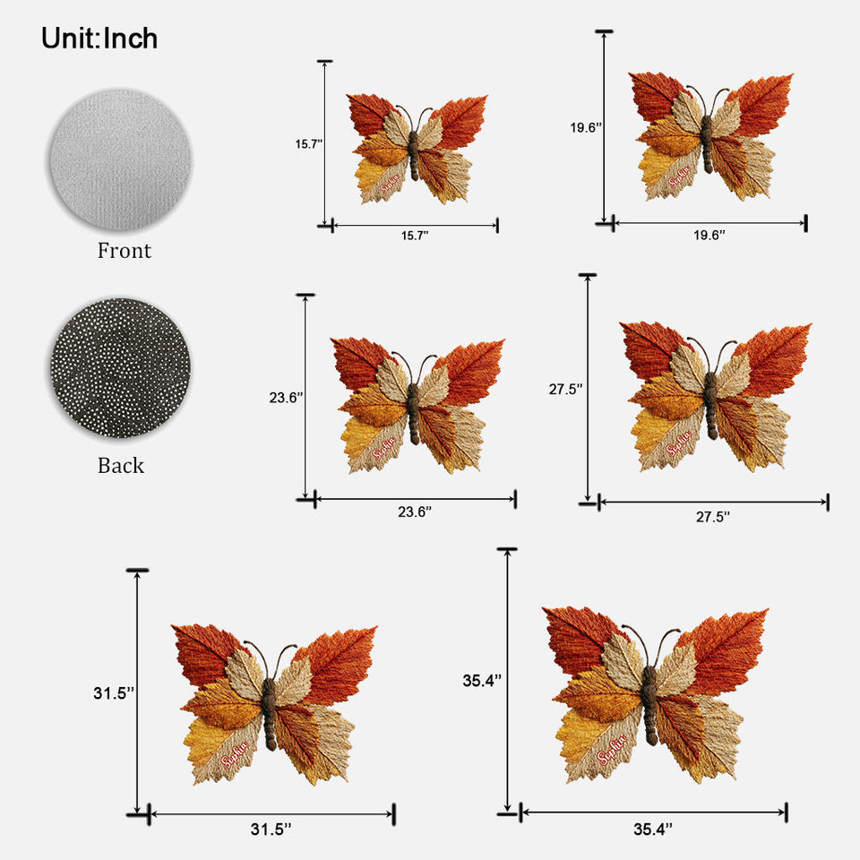 Autumn Butterfly - Personalized Butterfly Shaped Doormat/ Rug