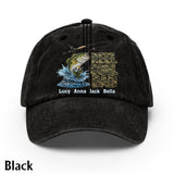 Reel Cool Dad - Personalized Fishing Washed Denim Cap