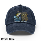 Reel Cool Dad - Personalized Fishing Washed Denim Cap