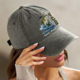 Reel Cool Dad - Personalized Fishing Washed Denim Cap