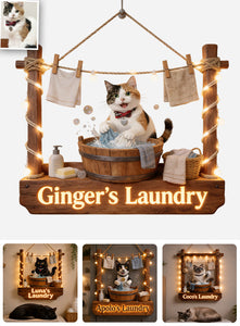 Laundry Boss - Personalized Cat LED Light Acrylic Sign