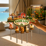 Farm Life - Personalized Farmer Wind Chime With Charm