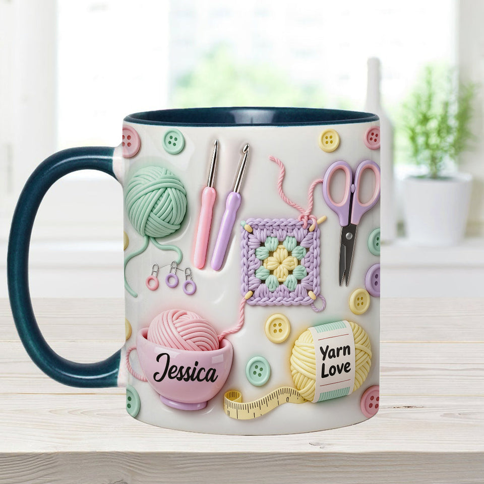 Love Crocheting - Personalized Crocheting Accent Mug & Coaster