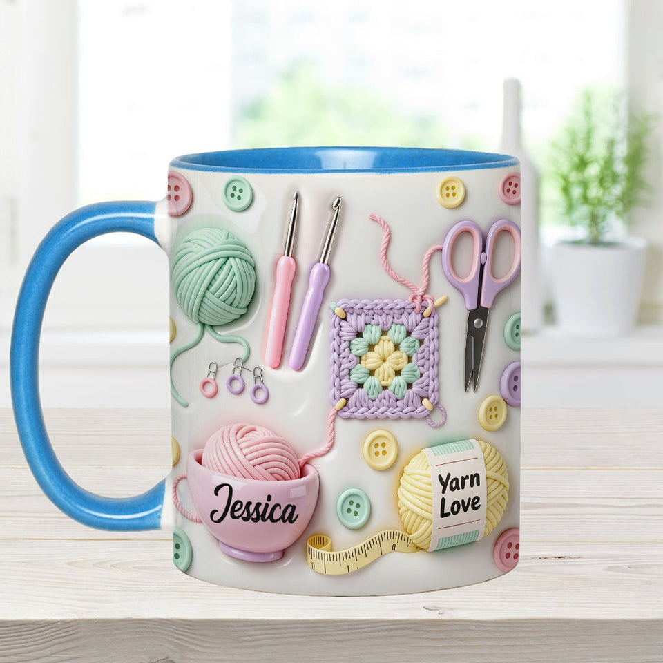 Love Crocheting - Personalized Crocheting Accent Mug & Coaster