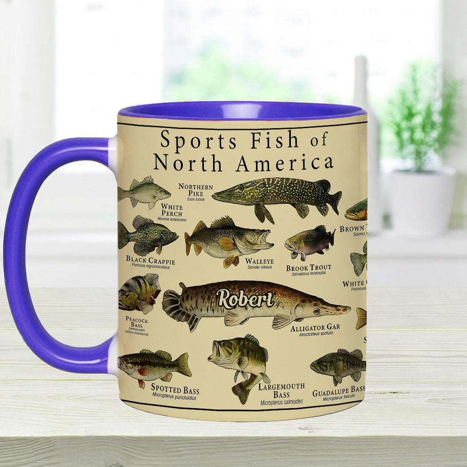 Fish Of America - Personalized Fishing Accent Mug