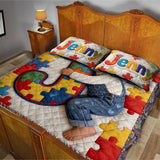 Autism Letter - Personalized Autism Awareness Quilt Set