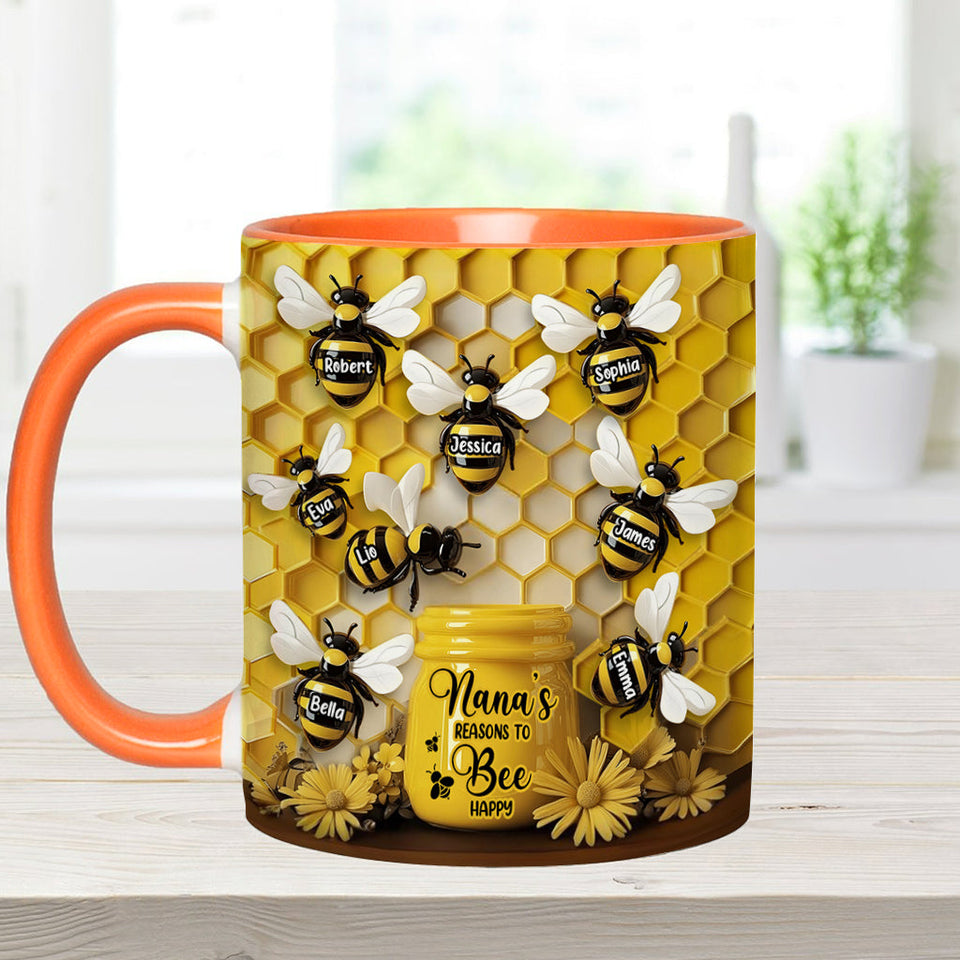 Reasons To Be Happy - Personalized Grandma Accent Mug