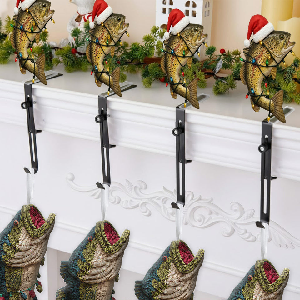 Love Fishing - Personalized Fishing Shaped Christmas Stocking