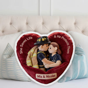 You & Me We Got This - Personalized Nurse Faux Fur Shaped Pillow