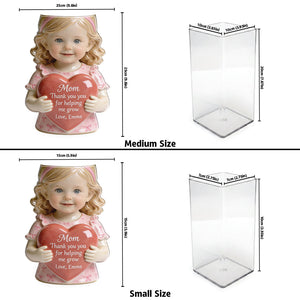Thanks For Helping Me Grow - Personalized Mother Acrylic Pot