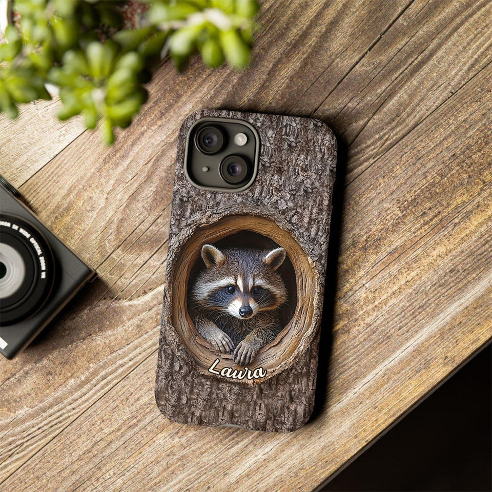 Adorable Raccoon - Personalized Raccoon Full Print Phone Case
