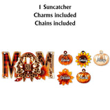 Fall Mama - Personalized Autumn Window Hanging Suncatcher With Custom Charms
