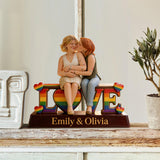 Happy Pride Month - Personalized LGBT Support Custom Shaped Wood Plaque
