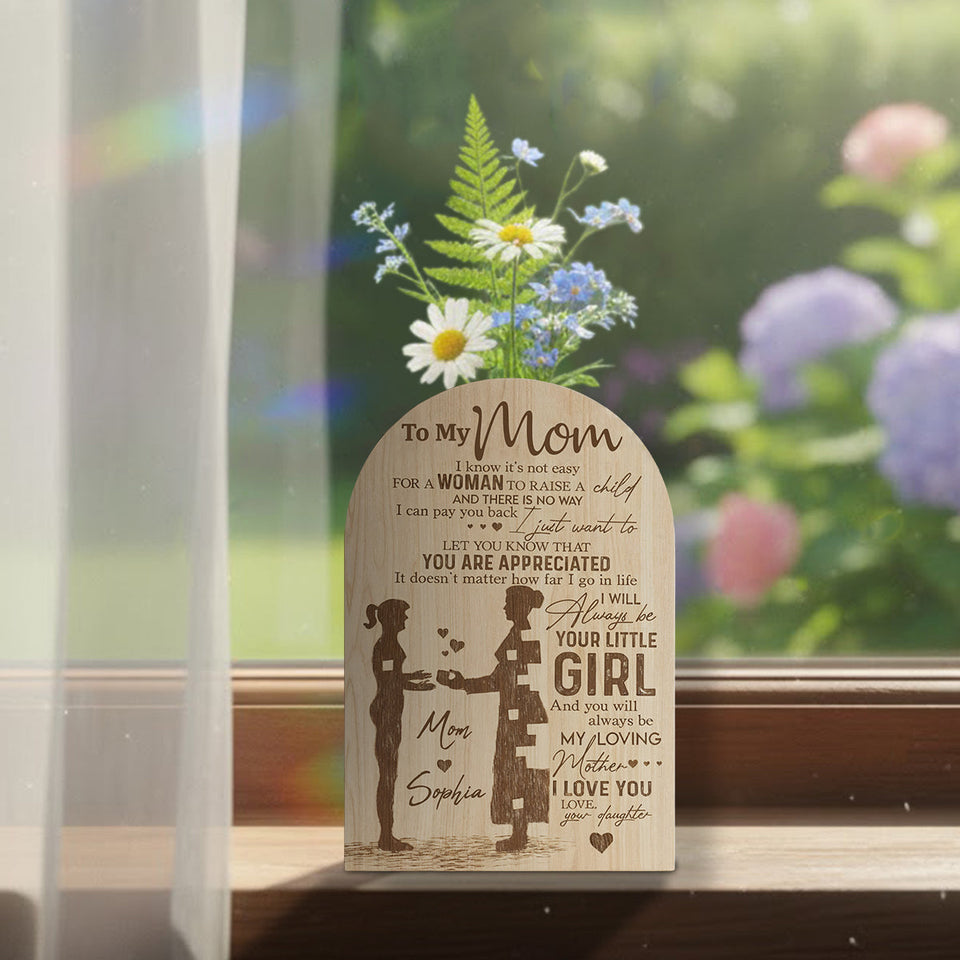 To My Mom - Perfect Gift For Mom - Personalized Family Custom Shape Acrylic Flower Vase