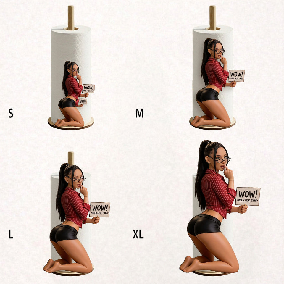 Wow! Nice C*ck, Funny Gift For Him - Personalized Spicy Couple Paper Towel Stand
