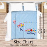 Kawaii School Teacher Gift Personalized - Personalized Teacher Blanket