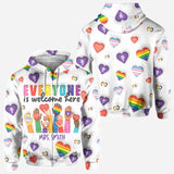 Everyone Is Welcome Here - Personalized Teacher All Over Shirt