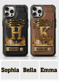 Name Initial Alphabet - Personalized Luxury Wallet Phone Case