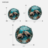 You And Me And The Sea - Personalized Turtle Custom Shaped Wood Sign