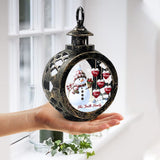 Merry Christmas - Personalized Family Round Lantern With Light