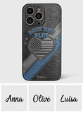 Back the Blue - Personalized Police Officer Leather Phone Case
