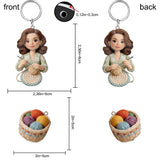 Custom Any Photo - Personalized Crocheting Premium Keychain With Charms
