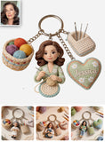 Custom Any Photo - Personalized Crocheting Premium Keychain With Charms