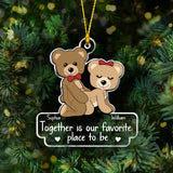 Together Is Our Favorite Place To Be - Personalized Couple Transparent Ornament