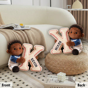 Initial Pillow Custom From Any Photo - Personalized Baseball Premium Faux Fur Pillow