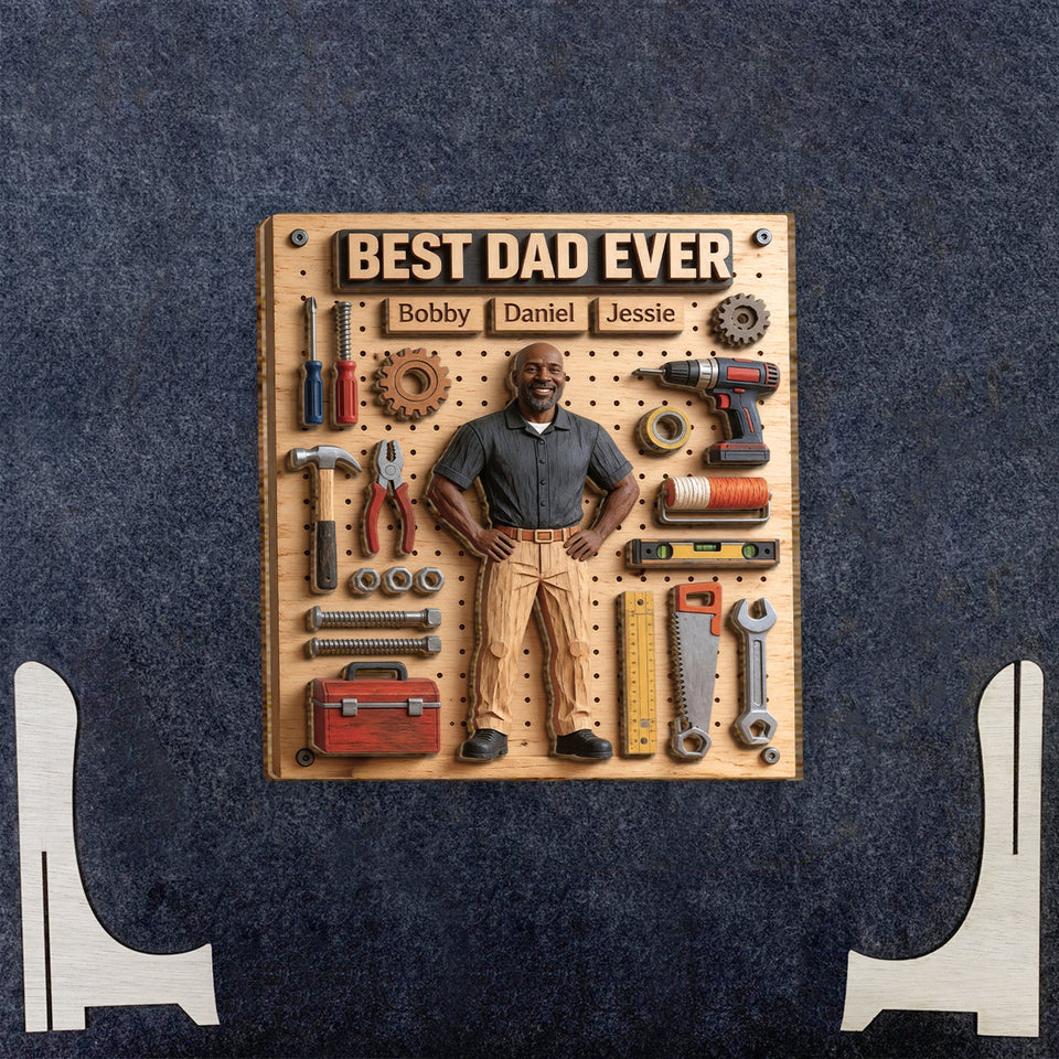 Dad Fixer Of All Things - Personalized Father 2 Layered Wood Sign / Wood Plaque