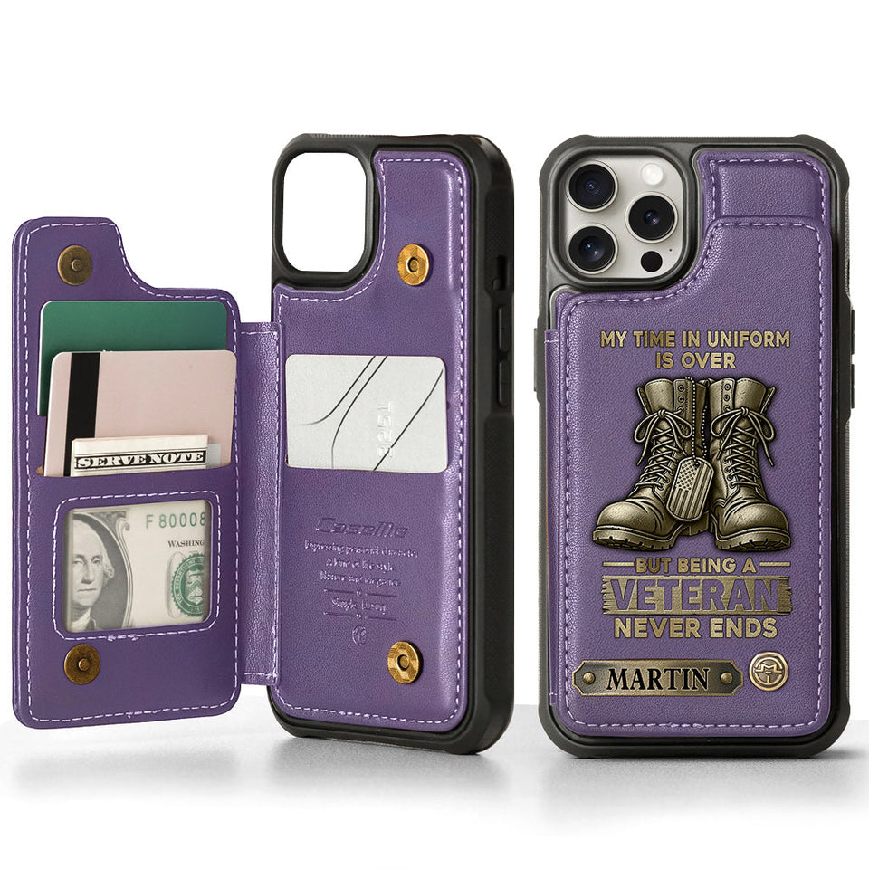 Proud Veteran - Personalized Veteran Wallet Phone Case