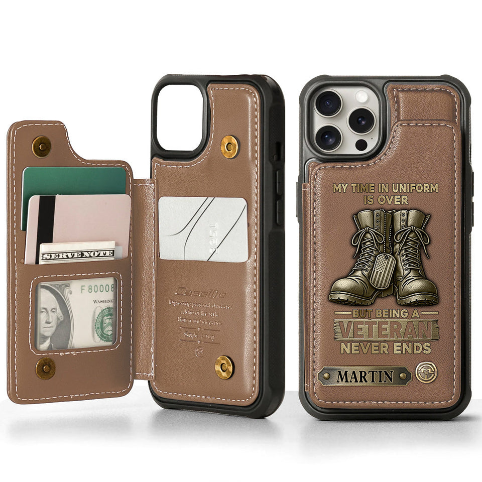 Proud Veteran - Personalized Veteran Wallet Phone Case