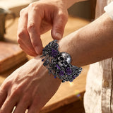 Skull And Roses - Personalized Skull Bracelet & Ring Set