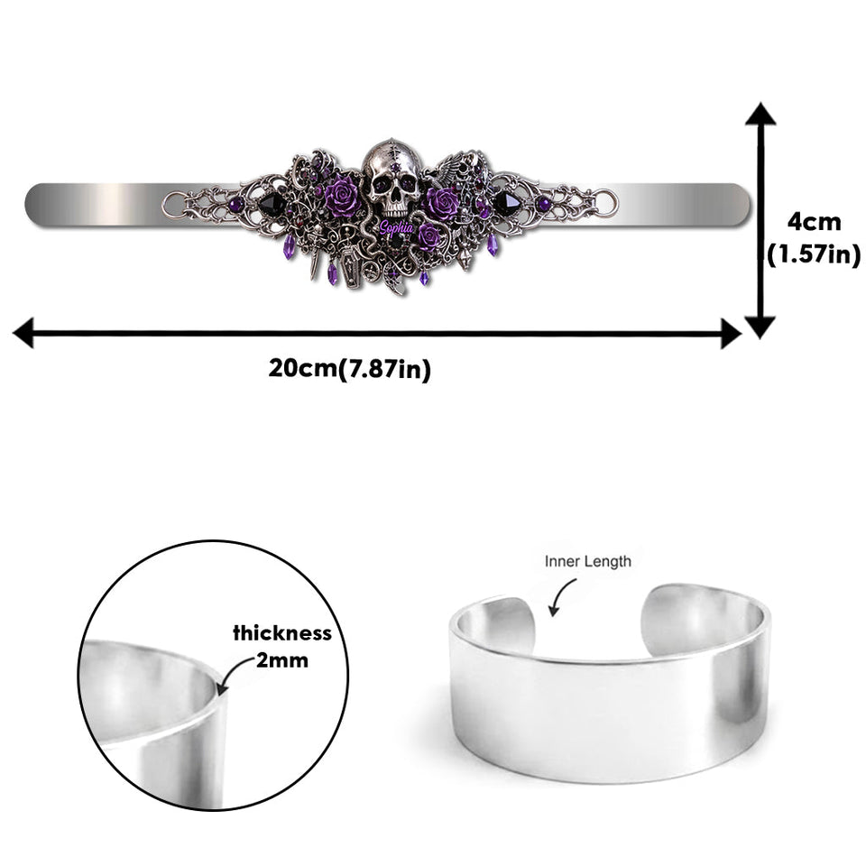 Skull And Roses - Personalized Skull Bracelet & Ring Set
