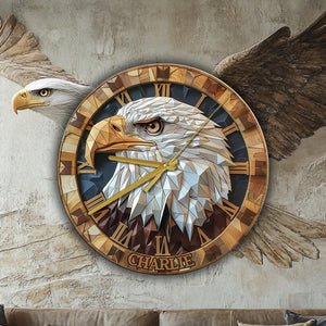 Love Bald Eagle - Personalized Bald Eagle Wall Clock