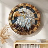 Love Bald Eagle - Personalized Bald Eagle Wall Clock