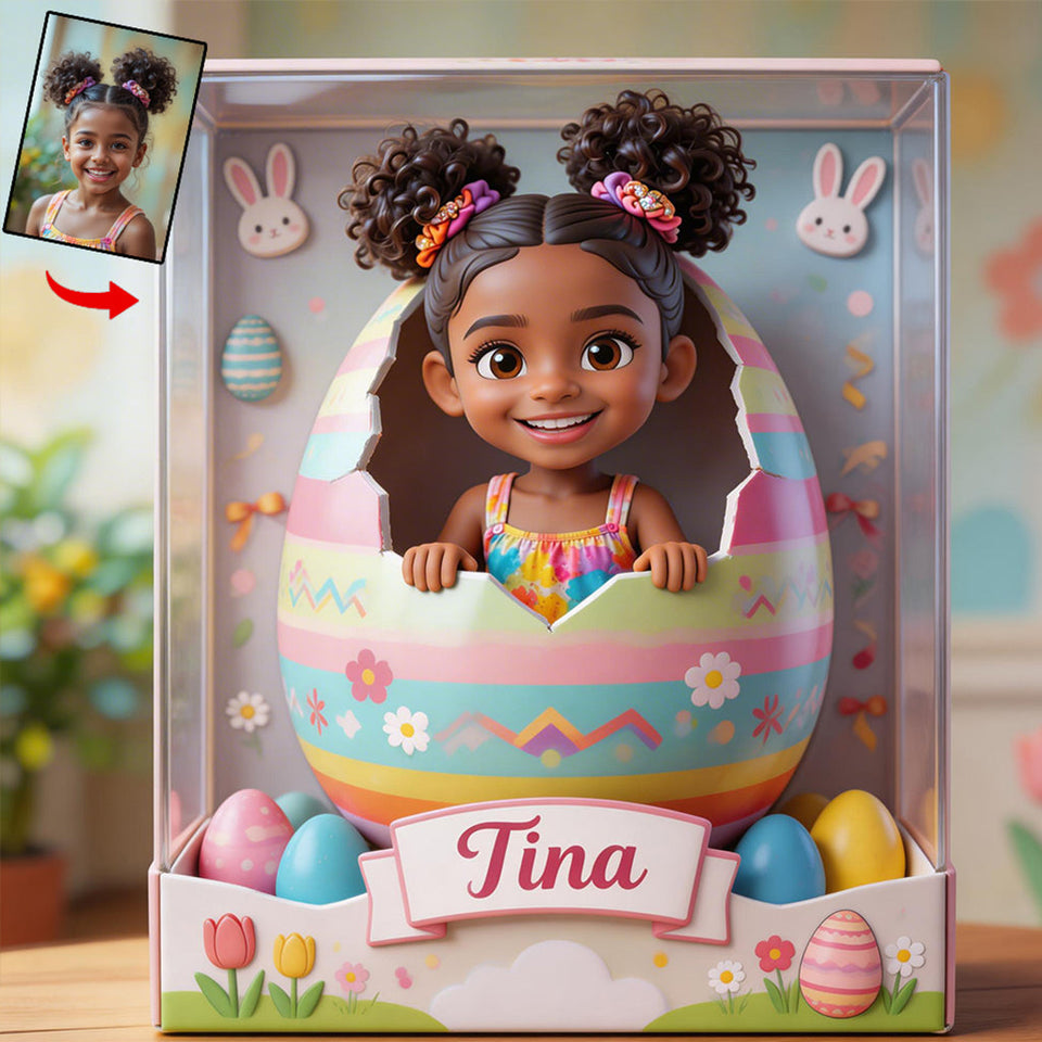 Custom Any Photo Peeking Kid Easter's Eggs - Personalized Kid Custom Shaped Acrylic Plaque